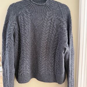 J. Crew Charcoal Cable Knit Pullover